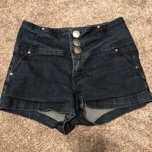 Blue High Waisted Shorts